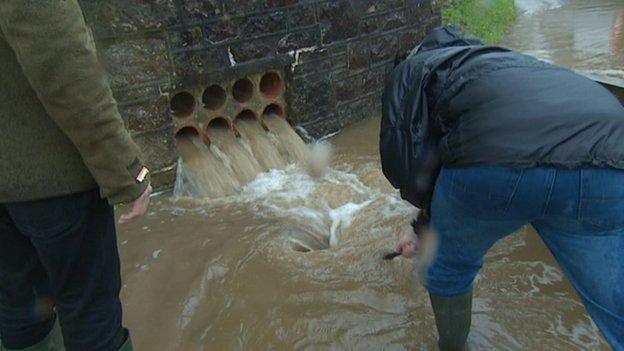 Overflowing drains in Ugborough