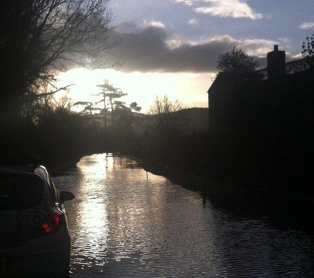 Flooded road