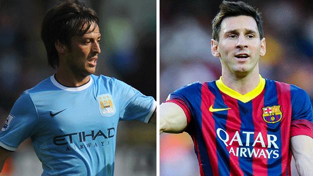 David Silva and Lionel Messi