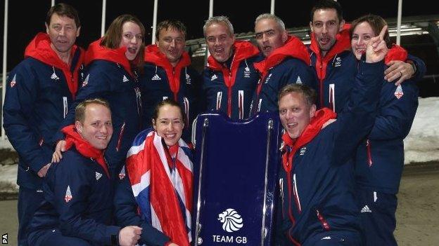 Lizzy Yarnold and her team of coaches