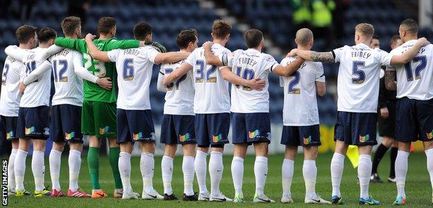 Preston North End's players wore shirts with Finney's name printed on the back