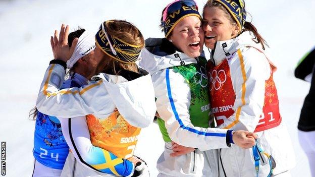 Charlotte Kalla and Sweden team