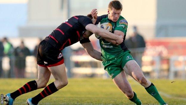 Dougie Fife tackles Eoin Griffin at the Sportsground