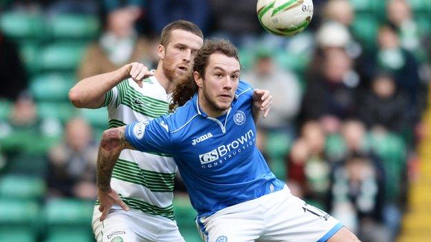 St Johnstone striker Stevie May had few chances to threaten Celtic