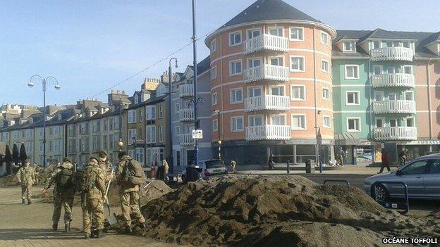 Service personnel in Aberystwyth