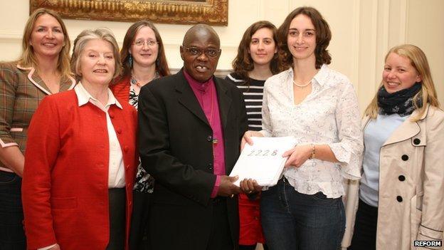 Women from Reform presenting petition to the Archbishop of York