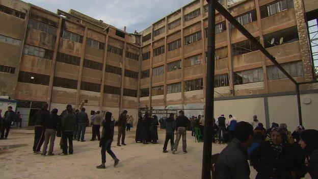 School in Homs where men are being held