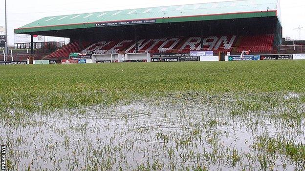 Waterlogged pitch at the Oval