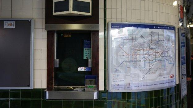 A closed ticket office at Covent Garden