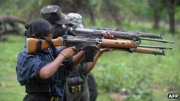 Maoist rebels train with guns in Chhattisgarh