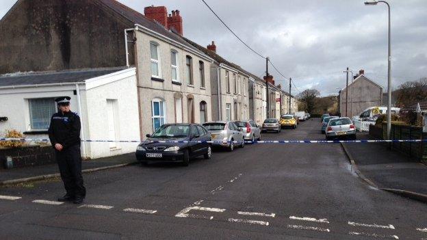 Police tape in Pontyberem