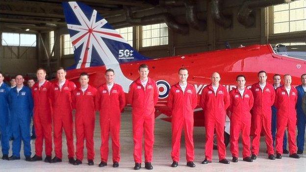 Red Arrows at RAF Scampton