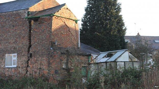 House damaged by appearance of sinkhole in Ripon