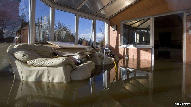 Flooded house