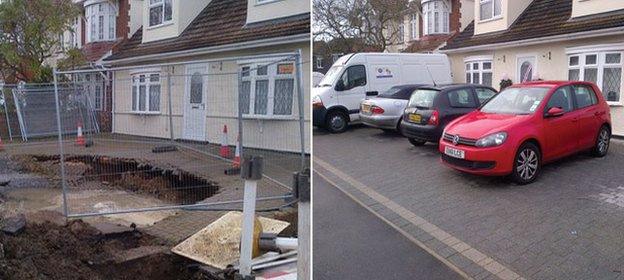 The difference a year makes: the Coldham family has returned to their home in Grays after the crater was filled