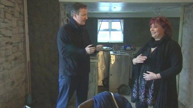 David Cameron in Duke of Edingburgh pub, Newgale