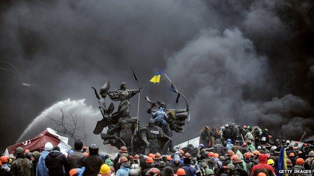 Clashes in the centre of Kiev last week