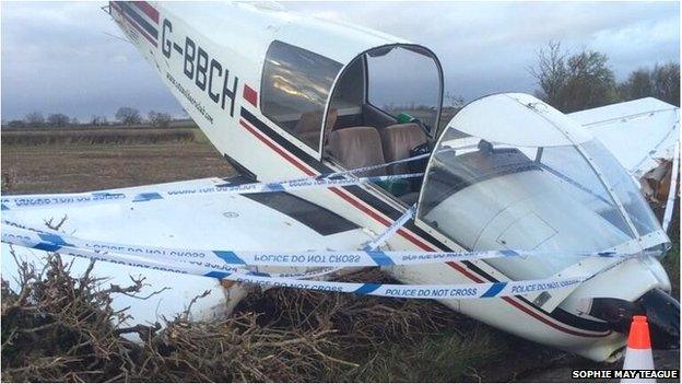 Crash-landed plane at Sandhurst