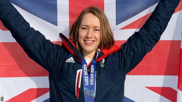 Lizzy Yarnold, winner of the women's skeleton at Sochi 2014