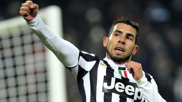 Juventus striker Carlos Tevez