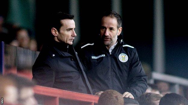 St Mirren boss Danny Lennon was sent to the stand following a clash with Derek Adams