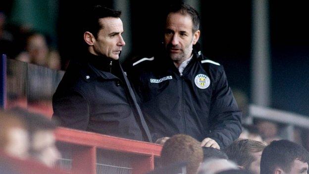 St Mirren boss Danny Lennon was sent to the stand following a clash with Derek Adams