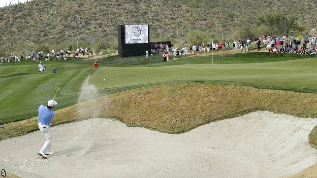 Graeme McDowell in quarter-final action at the WGC Match Play at Dove Mountain