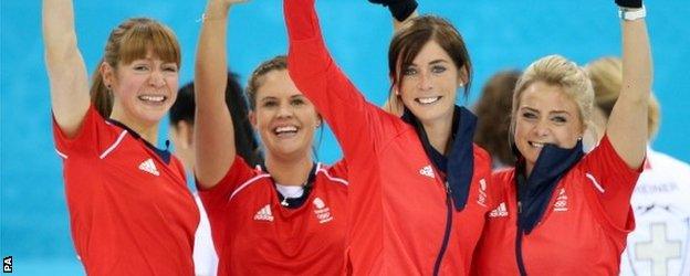 Claire Hamilton, Vicki Adams, Eve Muirhead and Anna Sloan