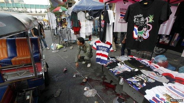 Scene of blast in Bangkok. 23 Feb 2013