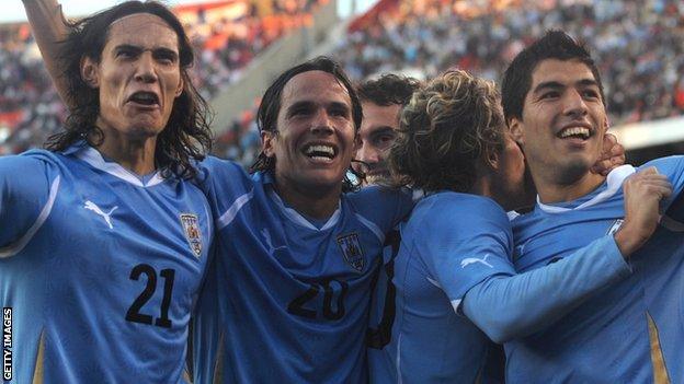 Uruguay's Edinson Cavani (left) and Luis Suarez (right) will be a real threat to Roy Hodgson's England at this summer's World Cup