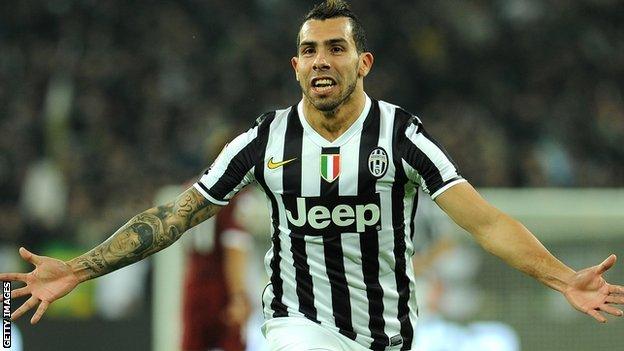 Juventus striker Carlos Tevez