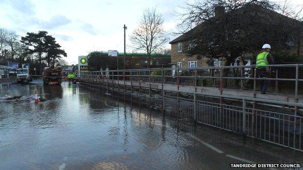 Bridge over A22 flood