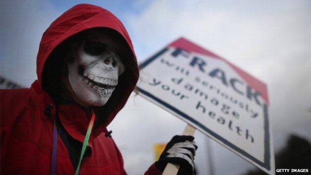 Protester at Barton Moss