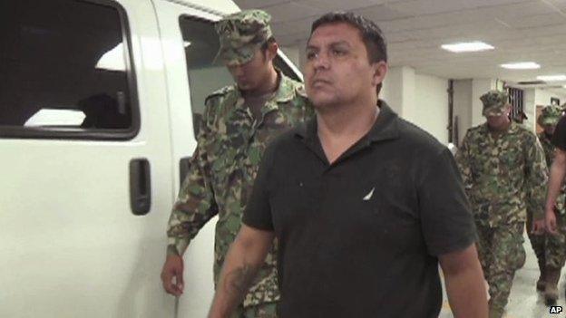 An image taken from video footage released by the Mexican Navy shows Zetas cartel leader Miguel Angel Trevino Morales, Z-40.