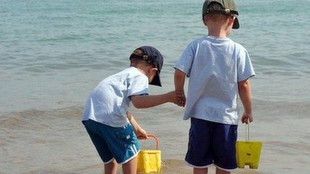 Children at the beach