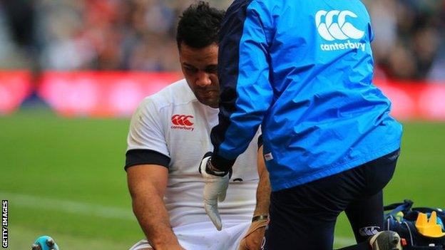 England prop Billy Vunipola suffers ankle injury against Ireland at Twickenham on Saturday