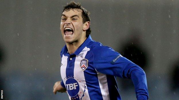 David McDaid scored two of Coleraine's goals at Oriel Park