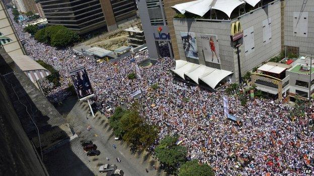 Protest in Caracas on 22 February 2014