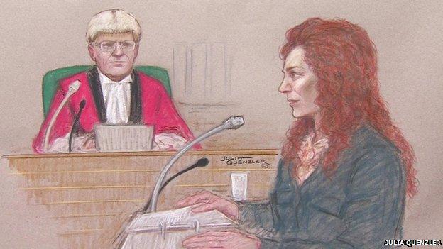 A court sketch of Rebekah Brooks