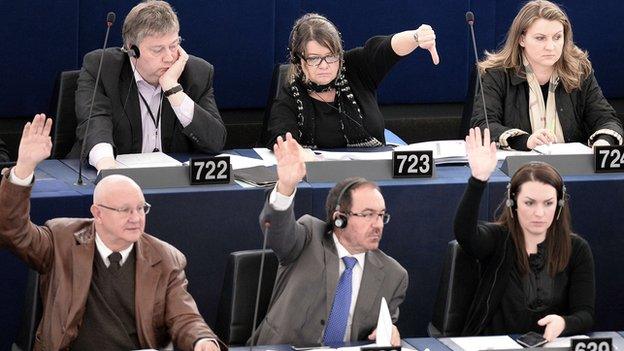 MEPs voting in Strasbourg - file pic