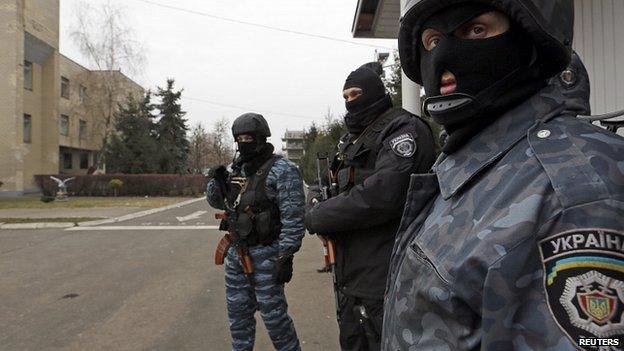 Ukraine Interior ministry troops in Kiev. 22 Feb 2014