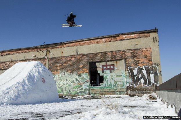 Picture of urban skiing in Detroit from Tracing Skylines. Picture by Poor Boyz Productions/Red Bull Content Pool