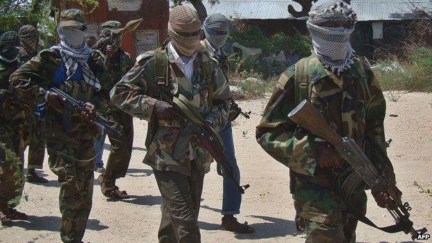 Al-Shabab fighters in Mogadishu, Somalia (5 March 2012)