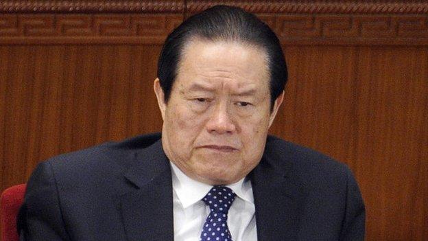 In a file picture taken on 5 March 2012, Zhou Yongkang, a member of the Standing Committee of the Political Bureau of CPC attends the opening session of the National People's Congress at the Great Hall of the People in Beijing.