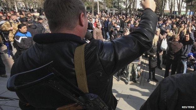 Pro-Russian activists in Crimea (23 February 2014)