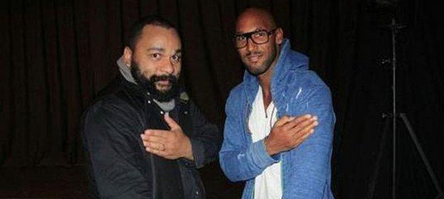 Nicolas Anelka alongside controversial French comedian Dieudonne M’bala M’bala