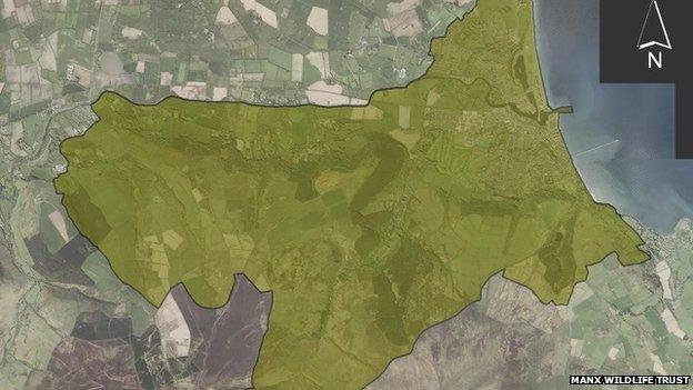 Proposed Ramsey Forest location map courtesy Manx Wildlife Trust