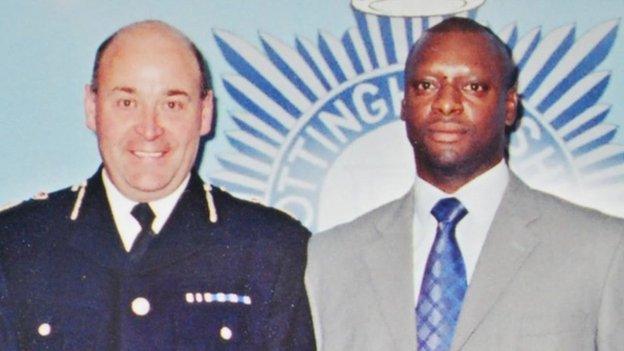 Former Chief Constable Steve Green with Trevor Gray