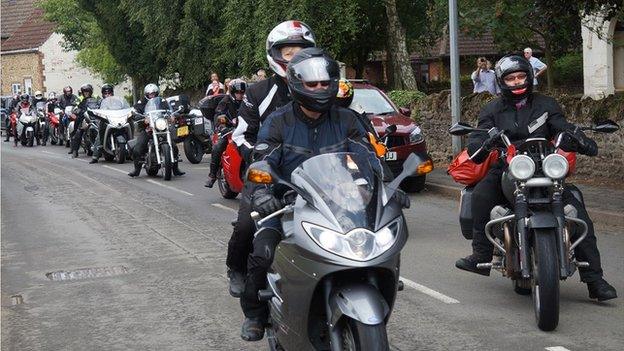 Bikers on the Thankful Villages tour