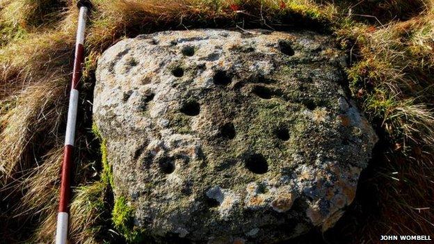 Rock with cup and ring markings